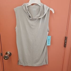NWT MTA Sport Boys Size L(10/12) Gray Hooded Tank Top Active Athletic Fast Dri